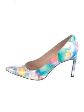 Stuart Weitzman Floral Patent Leather Tie-Dye Print Pumps Size 8
